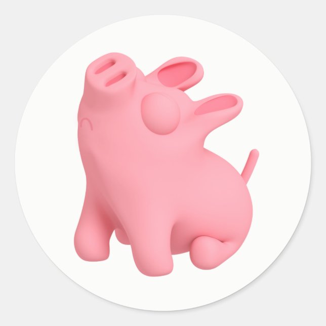 Snobby Rosa Runder Aufkleber (Vorderseite)