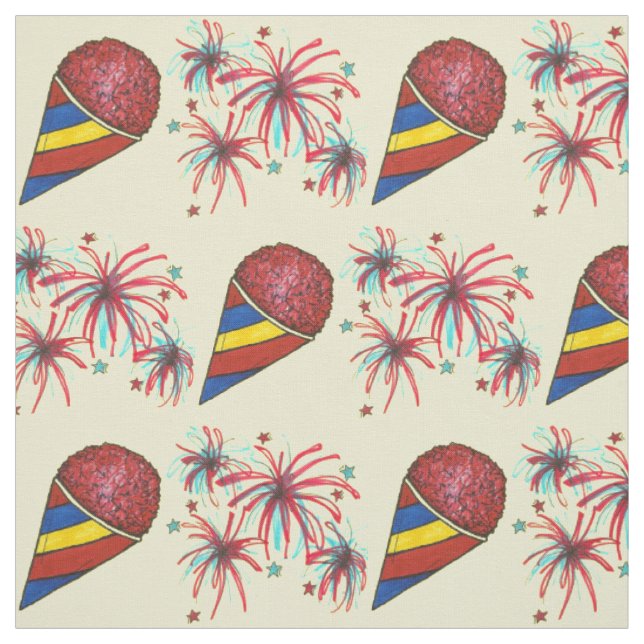 Snocone Fireworks USA 4. Juli Vierter Snoball Stoff (Muster)