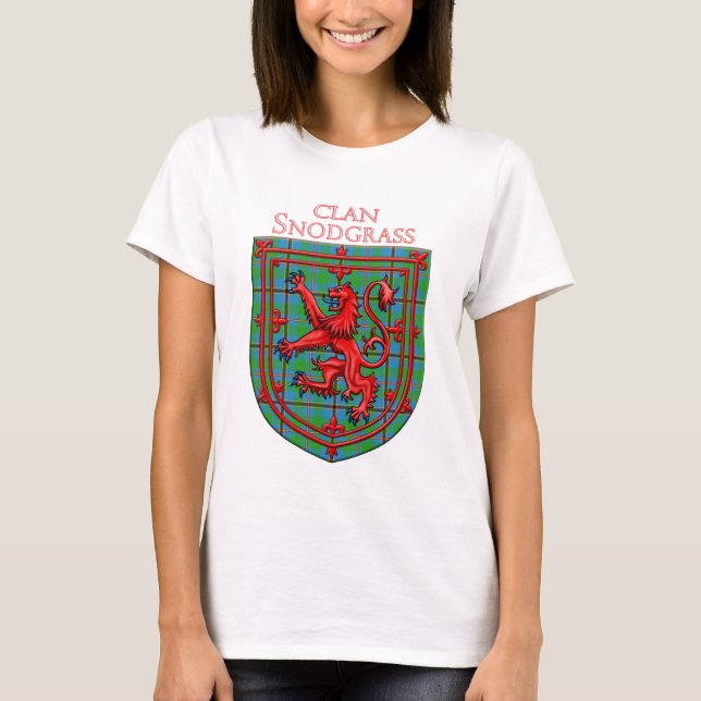 Snodgrass Tartan Scottish Kariert Lion Rampant T-Shirt (Vorderseite)