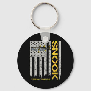Snook-Angler - Vintage-amerikanische Flagge Snook Schlüsselanhänger