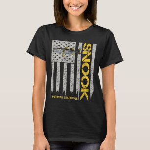 Snook-Angler - Vintage Style Amerikanische Flagge T-Shirt