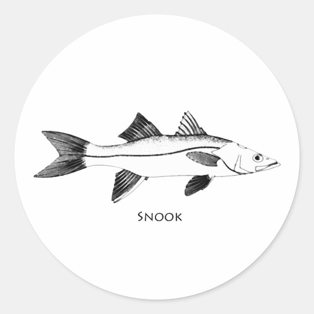 Snook-Illustration Runder Aufkleber (Vorderseite)