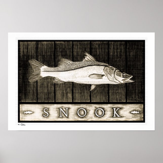 Snook Vintage B&W Posters, Prints und Frames Poster (Vorne)