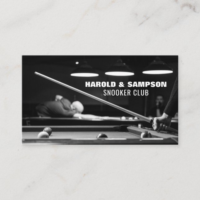 Snooker Club Portrait, Pool & Snooker Player/Club Visitenkarte (Vorderseite)
