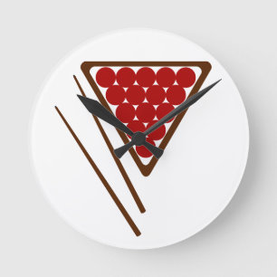 Snooker-Gestell-und Snooker-Stichwörter Runde Wanduhr