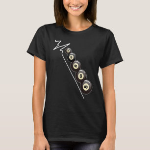 Snooker Heartbeat Herzfrequenz ECG 8Ball Pool Bill T-Shirt