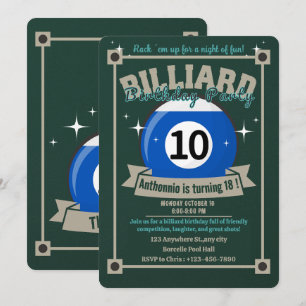 Snooker laden Pool Geburtstagsparty Billiard Ball Einladung