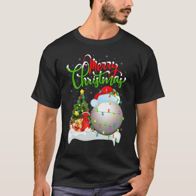 Snooker Sports   Xmas Decoration Santa Snooker Chr T-Shirt (Vorderseite)
