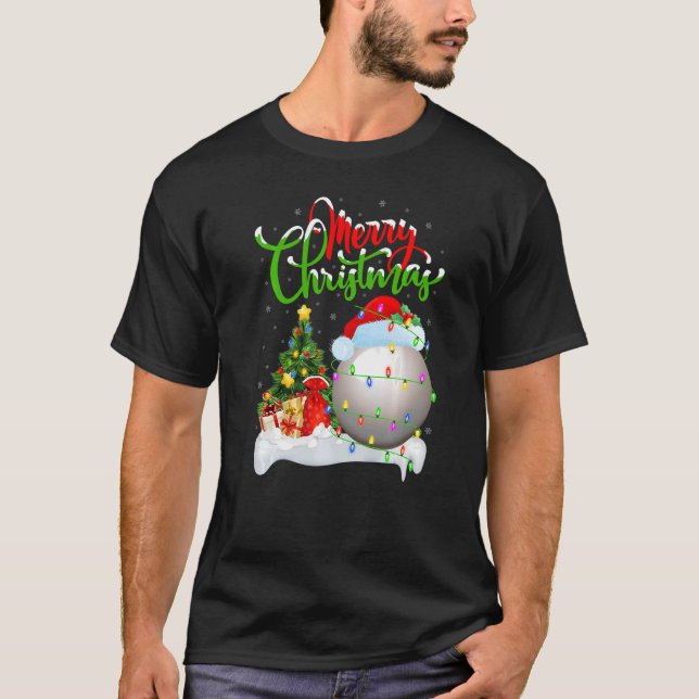 Snooker Sports  Xmas Decoration Santa Snooker Chri T-Shirt (Vorderseite)