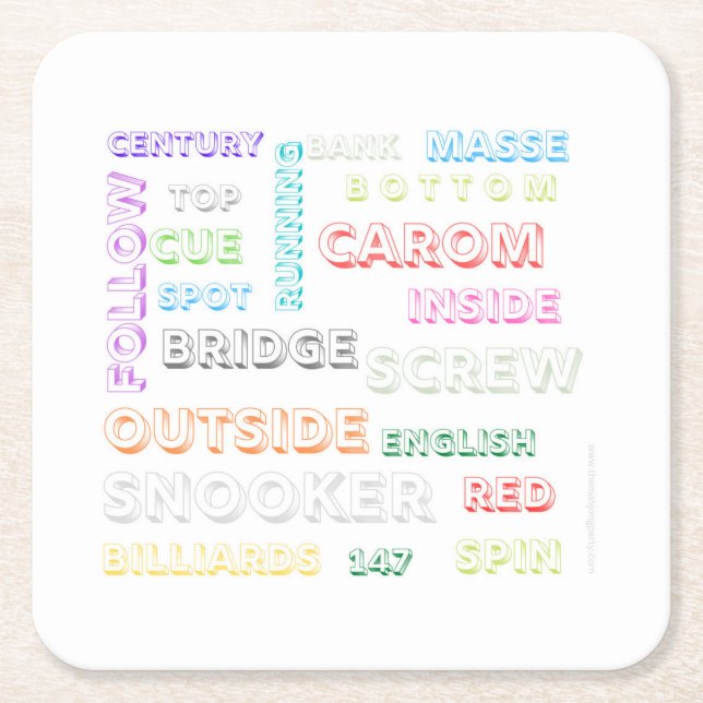 Snooker-thematischer Untersetzer (Vorderseite)