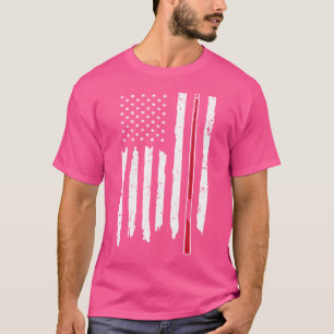 Snooker Usa Flag Billard Queue Snooker Billard T-Shirt