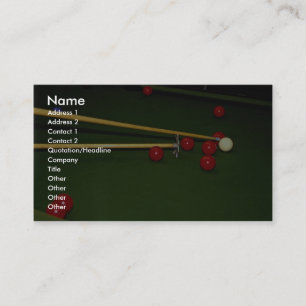 Snookerschuß Visitenkarte