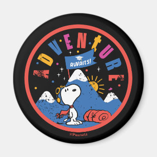 Snoopy Abenteuer Wartet Bergdesign Zur Abschlussfe Magnet