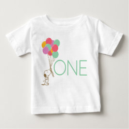 Snoopy and Balloons 1. Geburtstag Baby T - Shirt