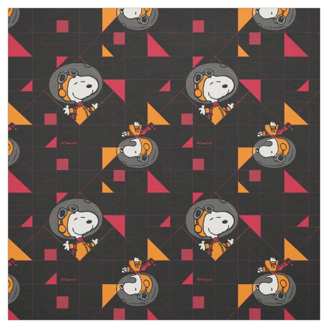 Snoopy Astronaut Retro Geometrisch Stoff (Muster)