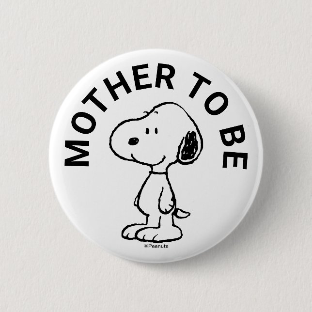 Snoopy Baby Dusche Mutter zu sein Button (Vorderseite)