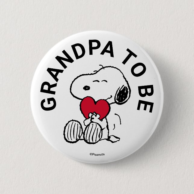 Snoopy Baby Dusche Opa zu sein Button (Vorderseite)