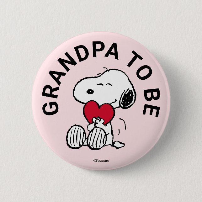 Snoopy Baby Dusche Opa zu sein Button (Vorderseite)