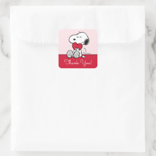 Snoopy Baby-Party für die kleine Süße Quadratischer Aufkleber