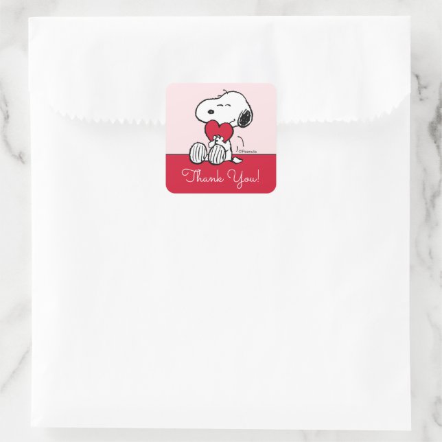 Snoopy | Baby-Party für die kleine Süße Quadratischer Aufkleber (Tasche)