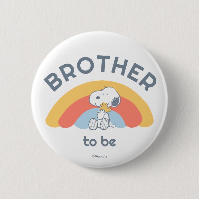 Snoopy Babydusche Bruder zu sein Button (Vorderseite)