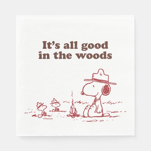 Snoopy | Beagle Scout - Alles Gute im Wald Serviette (Vorderseite)