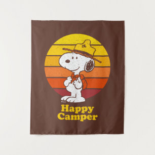 Snoopy   Beagle Scout - Glücklicher Camper Wandteppich