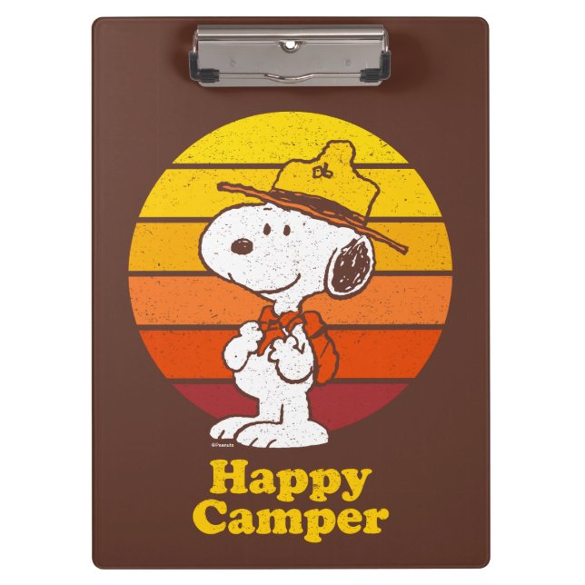 Snoopy | Beagle Scout - Happy Camper Klemmbrett (Vorderseite)