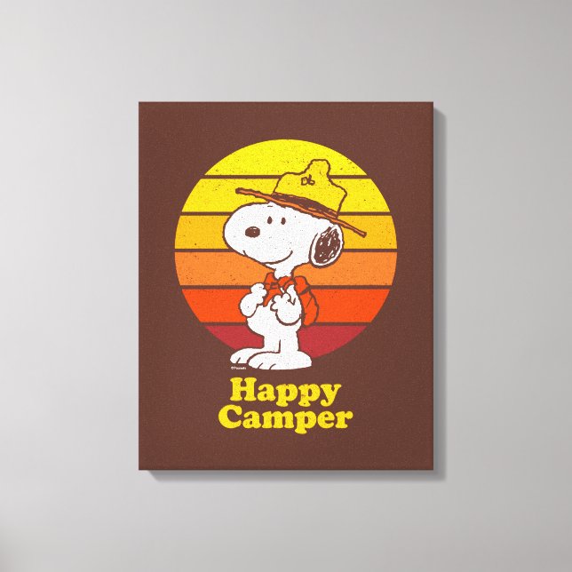 Snoopy | Beagle Scout - Happy Camper Leinwanddruck (Vorderseite)