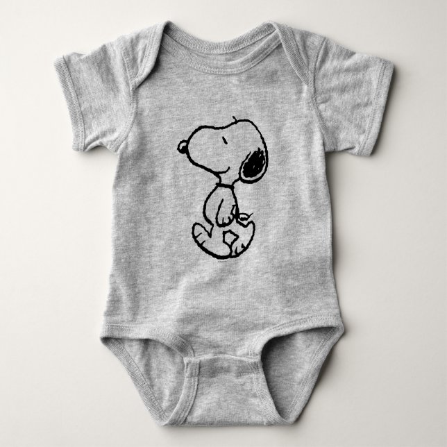 Snoopy Black & Magenta Baby Strampler (Vorderseite)