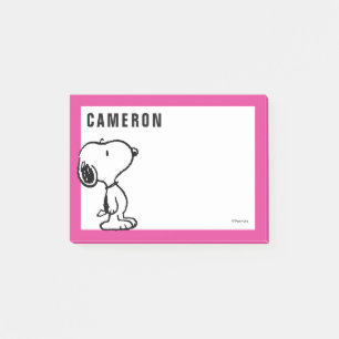 Snoopy Black & Magenta   Füge Deinen Namen hinzu Post-it Klebezettel