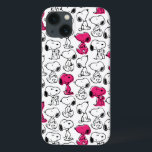 Snoopy Black & Magenta Pattern Case-Mate iPhone Hülle<br><div class="desc">Take a look at this super cute design featuring Snoopy in a black and magenta pattern.</div>