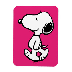 Snoopy Black & Magenta Pattern Magnet
