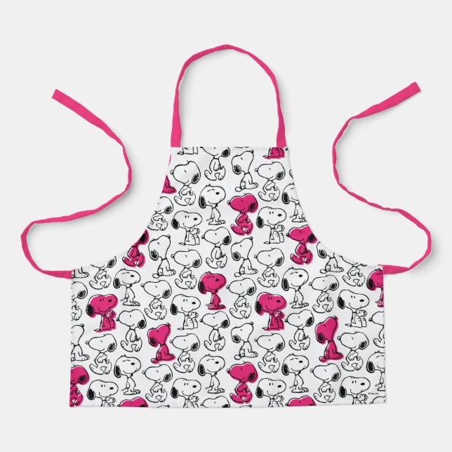 Snoopy Black & Magenta Pattern Schürze (Vorderseite)
