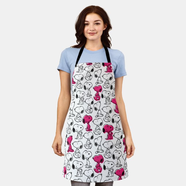 Snoopy Black & Magenta Pattern Schürze (Getragen)