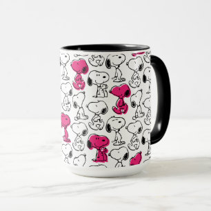 Snoopy Black & Magenta Pattern Tasse