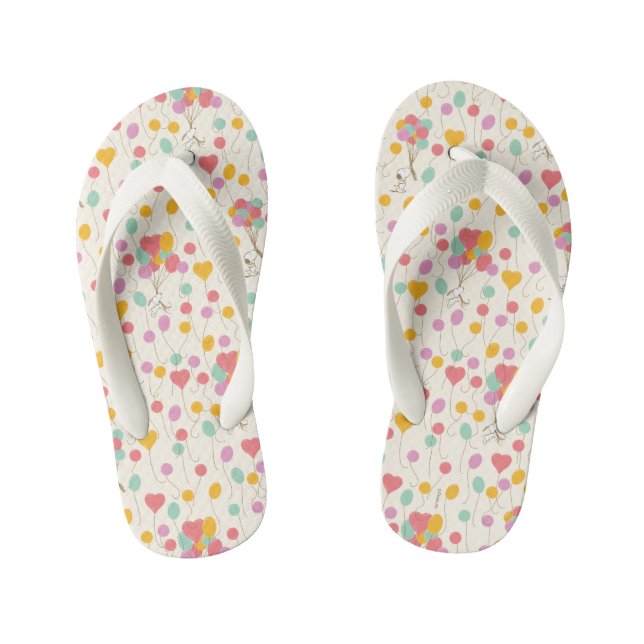 Snoopy Bunches of Balloons Pattern Kinderbadesandalen (Fußbett)