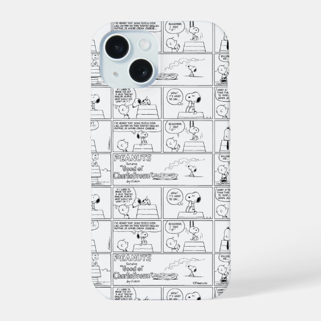 Snoopy & Charlie Brown | English Muffin iPhone 15 Hülle (Rückseite)