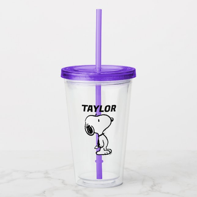 Snoopy Classic Comics Pattern Acryltrinkbecher (Vorderseite)