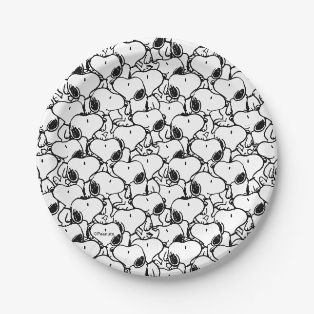 Snoopy Classic Comics Pattern Pappteller (Vorderseite)