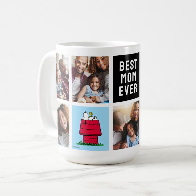 Snoopy Doghouse | Beste Mama - FotoCollage Kaffeetasse (Vorderseite Links)