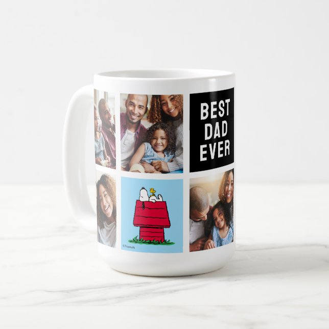 Snoopy Doghouse | Bester Vater - FotoCollage Kaffeetasse (Vorderseite Links)