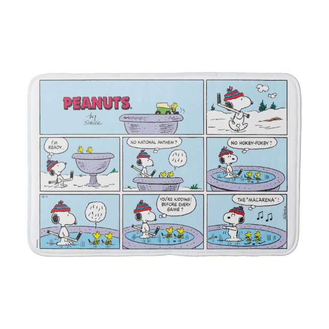 Snoopy & Friends Hockey Game Badematte (Vorderseite)
