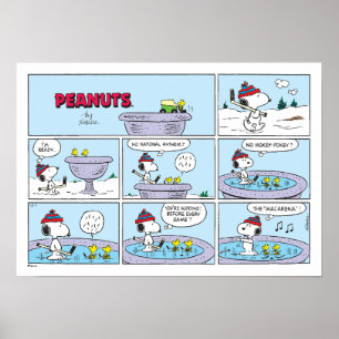 Snoopy & Friends Hockey Game Poster