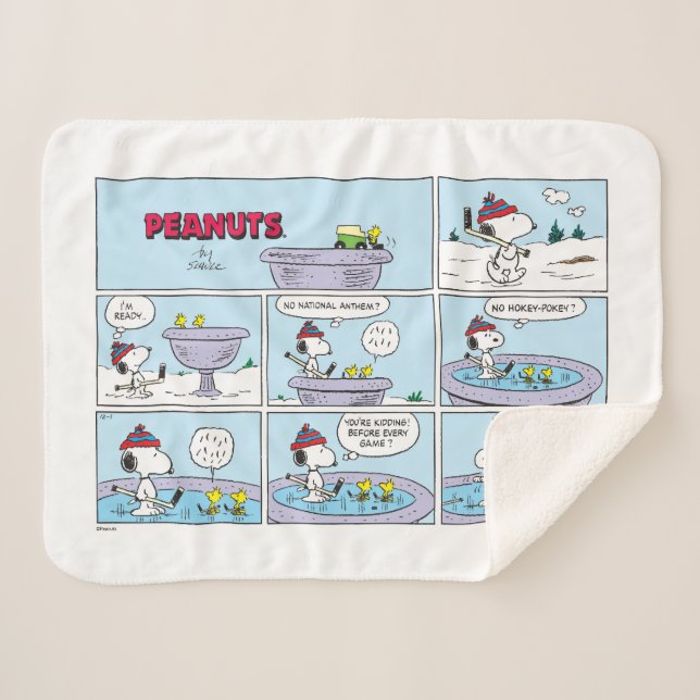Snoopy & Friends Hockey Game Sherpadecke (Vorderseite (Horizontal))