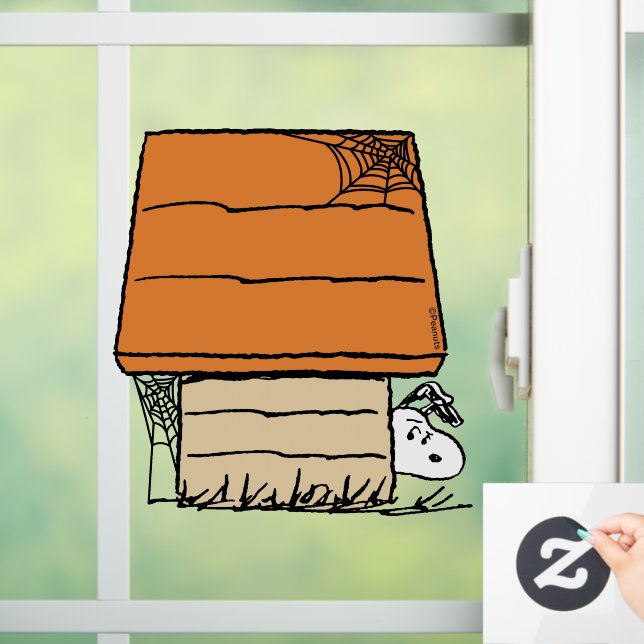 Snoopy Halloween Spider Web Doghouse Fensteraufkleber (Zuhause)