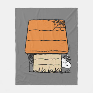 Snoopy Halloween Spider Web Doghouse Fleecedecke