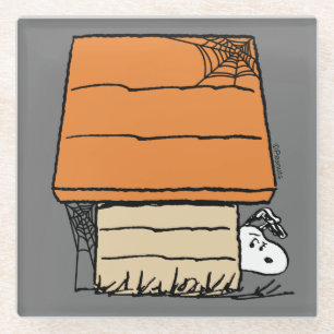 Snoopy Halloween Spider Web Doghouse Glasuntersetzer