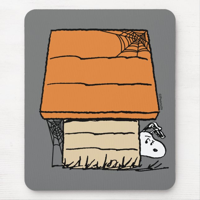 Snoopy Halloween Spider Web Doghouse Mousepad (Vorne)
