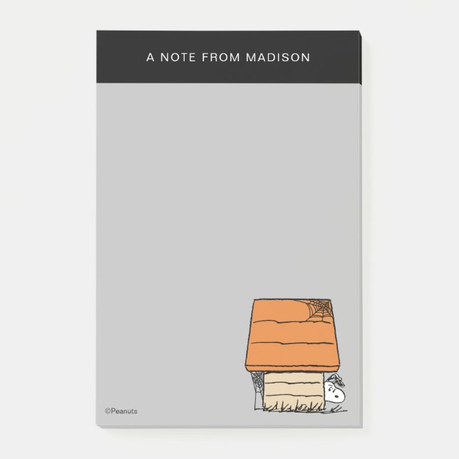 Snoopy Halloween Spider Web Doghouse Post-it Klebezettel (Vorderseite)